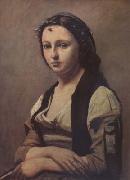 Jean Baptiste Camille  Corot La femme a la perle (mk11) France oil painting artist
